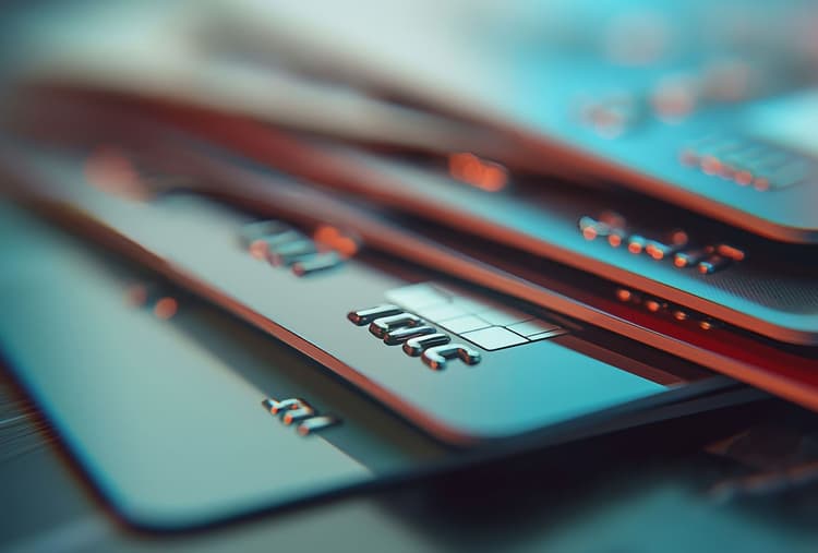 Stack of credit cards.